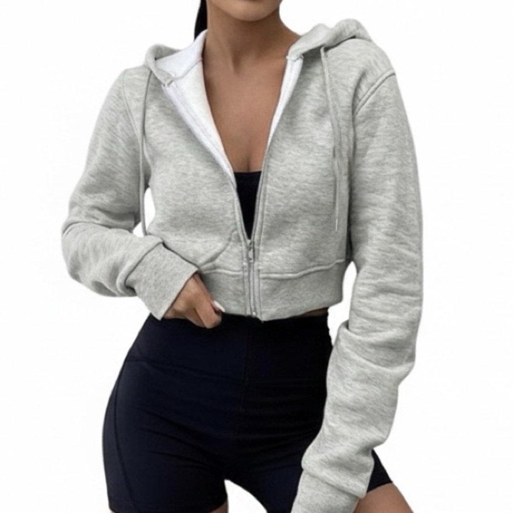 Cropped Zip Up Hoodie😍 - Picture 1 of 3